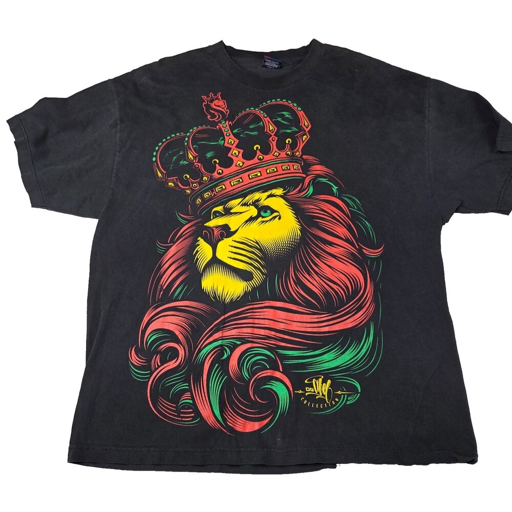 DGK Collection Lion Crown Graphic T-Shirt Black XL Streetwear Skate Rasta